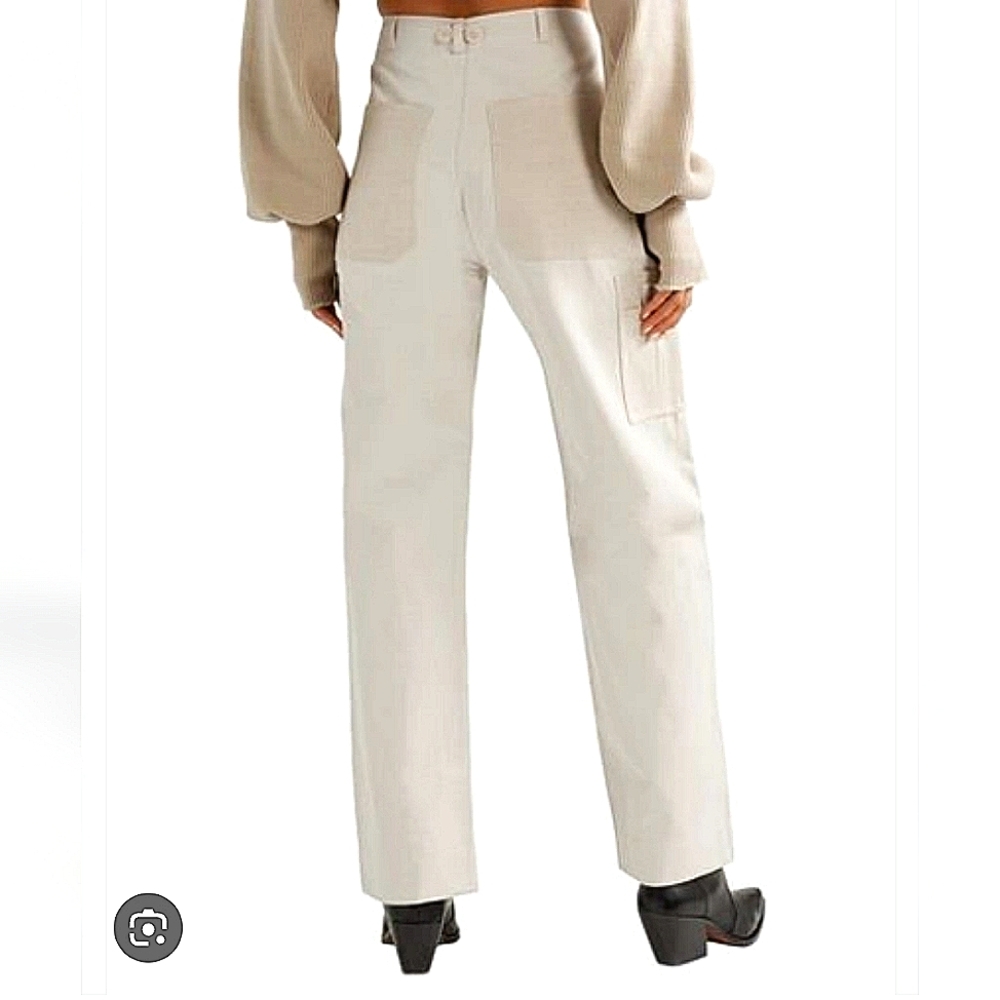 NWT$895 TRE Natalie Ratabesi Missy Two Tone Linen Cotton Trousers Wide Leg Pants - Picture 4 of 16